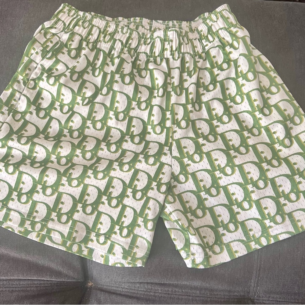 Bravest Studios Olive and Cream Patterned Shorts